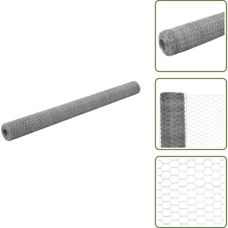 Recinzione per animali - vidaXL Recinzione in Rete per Pollaio Acciaio Zincato 25x1,5m Argento - Recinzione per bestiame