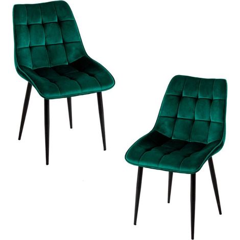 Packs Sillas Comedor - Pack 2 Sillas Cade Terciopelo - Verde (1/5)