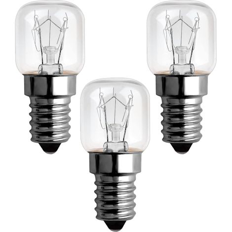25 W, 300 Grad, dimmbare E14-Ofenbirne, AC 220 V-240 V, E14 T22 Glühlampe, 120 lm, warmweiß, 2300 K, Pygmäenbirnen mit E14-Kleinschraubfassung für Mikrowellenherd, Salzlampe, 3er-Pack