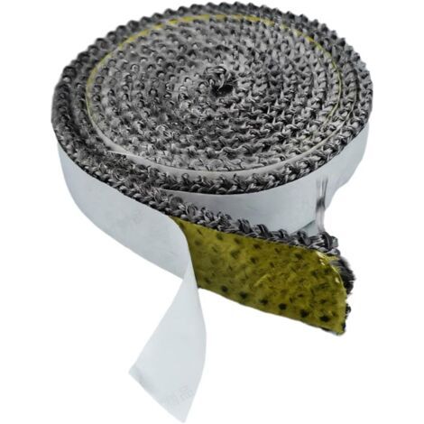 1 rotolo di guarnizione ignifuga per stufe a legna, 6 mm x 20 mm, 2 m di guarnizione di tenuta in fibra di vetro, per giunti di canne fumarie, stufe a legna, forni, caminetti, sigillatura di tubi resi (1/4)