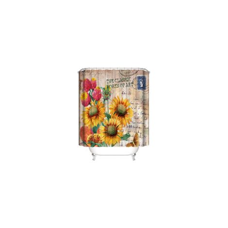 Sonnenblumen-Duschvorhang 180x180 cm (Stamps), do-Crezuo Duschvorhang