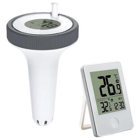 Wireless floating digital thermometer for swimming pools, with LED, for measuring the water temperature of pools, spas, hot tubs and aquariums. - AquaForge (1/5)