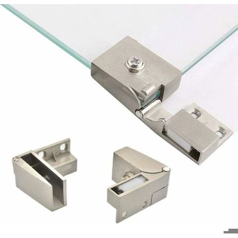 KLVGTIFS PU - 1 paire de charnières de porte en verre sans cadre, armoires vitrées encastrées sur le côté, charnières de portes de douche, pièces (1/5)