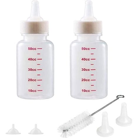 2 Piece Feeding Bottle Kit for Animals, Kitten Feeding Bottles, Kitten and Puppy Feeding Bottle with Brush, Can Be Used for Small Feeding Tools for Kittens and Puppies (1/5)