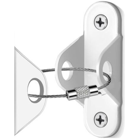 QORVA Möbelsicherheitsgurte, Kippsicherungsgurte, robuste Wandanker, zum Schutz von Kindern und Haustieren, Weiß (1/5)