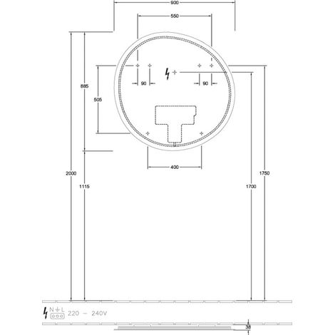 Villeroy & Boch A4769000 miroir Antao A47690 900x885x38mm avec
