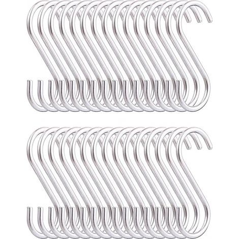 Crochets en S pour suspendre 30 paquets, crochet en acier inoxydable robuste, pour la cuisine, extérieur, jardin, crochet, pour accrocher casserole ustensiles de cuisine tasse serviette (1/5)