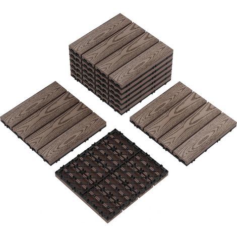 TERRASSENFLIESE 9 Stück 12x12 Zoll,  Kaffee