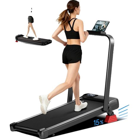 Tapis de course pliable, inclinaison de 15 %, fonctionnement silencieux, ROBORE U18F (1/5)