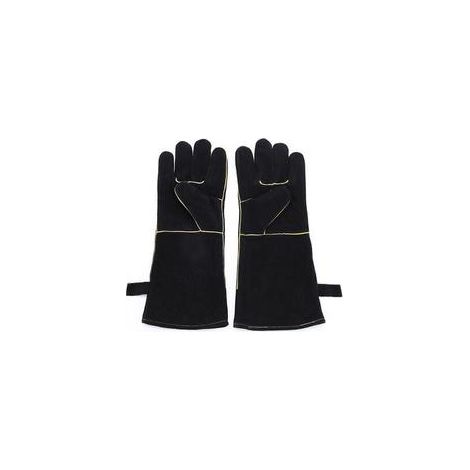 Gant De Four - Cuir De Vache - Résistant À La Chaleur Jusqu'à 250 °C - Universel Pour Four Grill Barbecue Cheminée - 41,5 cm - Noir (1/5)