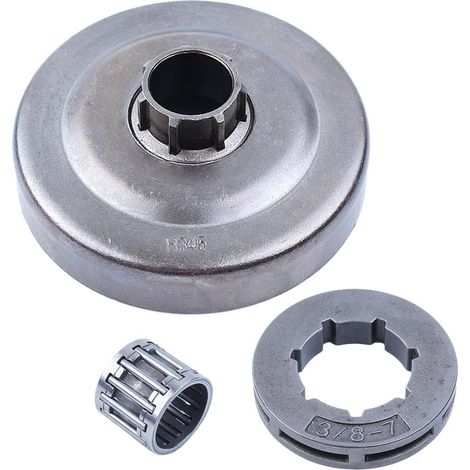 Tambour d'embrayage chaîne et jante de roue dentée avec cage à aiguilles pour tronçonneuse Husqvarna 445 450 E 345 340 346XP 350 351 353 3/8"-7T (1/5)