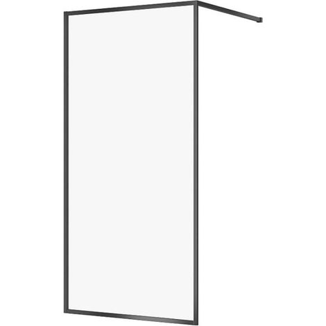 Cersanit Larga - Walk-In Duschwand, 100x200 cm, schwarz/Klarglas S932-139 (1/4)
