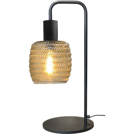 Lampe de table noire Bounty avec verre strié - 4472-05-05-1 (1/3)