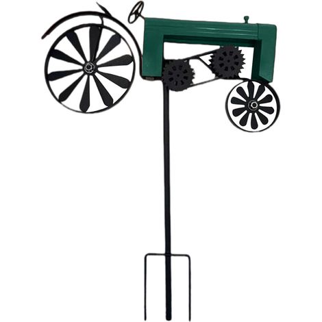 Escultura decorativa antigua de molino de viento con forma de tractor - Verde (1/5)