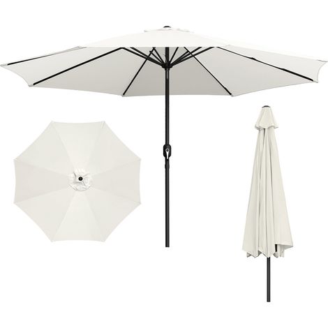 Randaco Sonnenschirm Ø350cm, Gartenschirm, ohne knickbar, Schirmtuch mit PA-Beschichtung, UV-Schutz bis UPF 50+, ohne Ständer, Beige