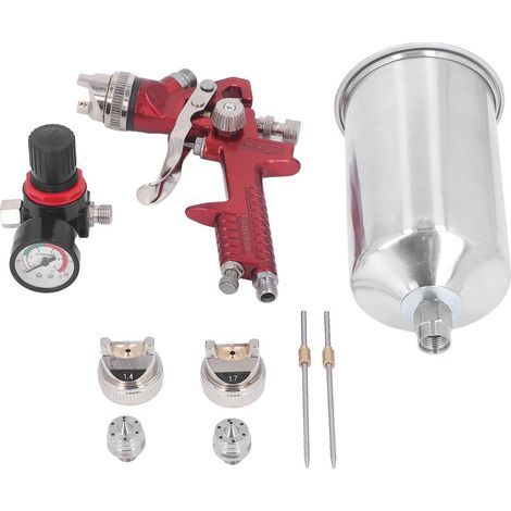 Pistolet de pulvérisation d'air, atomisation Fine, alliage d'aluminium, Modes légers, pulvérisateur de peinture à pression réglable, 600ml (1/5)