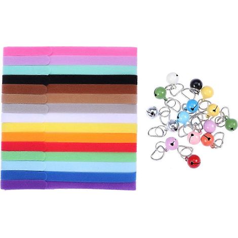 Collares de peluche para mascotas de 15 colores con cascabeles (45 unidades) (1/5)