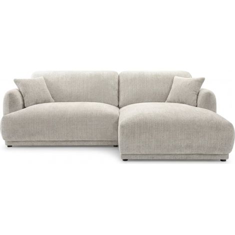ROSALIE - Canapé d'angle tissu chenille 3 places - Beige