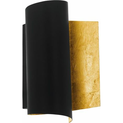 [NEUWERTIG] B-Ware Falicetto Wandleuchte Wandlampe Glühlampe schwarz goldfarben Stahl E27 Innen (1/2)