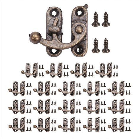 20PCS Verrou Antique Bronze Ton Languette Crochet Corne Fermeture Mural (1/5)