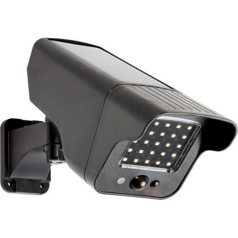 Spot Solaire Imitation Camera - Détecteur Mouvement 6 M - 280 Lm - 25 Led Blanc Froid + 1 Led Rouge - 9 x 27,5 x 13,7 Cm (1/3)