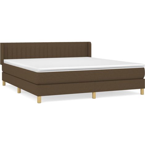 Maison Exclusive - Sommier à lattes de lit avec matelas Marron foncé 160x200 cm (1/5)