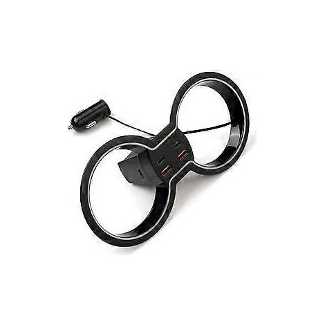 Porte-gobelet avec éclairage d'ambiance pour Honda Civic 11e génération (2021-2024) à hayon, commande centrale et station d'extension de recharge rapide (1/5)