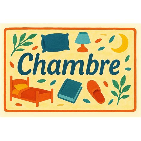 Plaque de porte en métal Chambre (1/2)