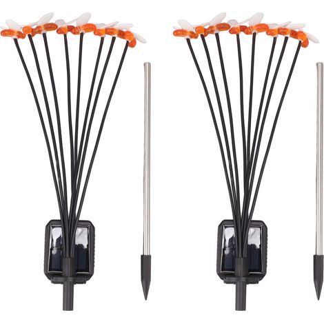 2 IP65 wasserdichte Solar-Bienen-Gartenleuchten