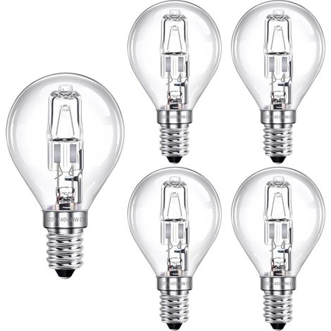 Lot de 5 Ampoule G45 E14 Dimmable Verre Transparent Blanc Chaud 2700K pour Lustre