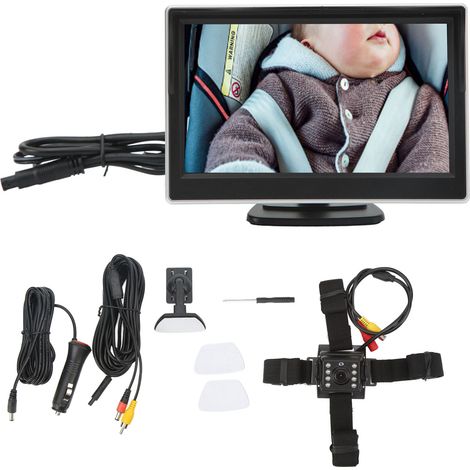 Moniteur enfant de voiture haute définition (HD) 800480, écran de caméra bébé de 5 pouces pour siège arrière, vision nocturne haute définition avec commutation automatique. (1/5)