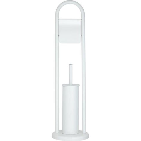 Sealskin Acero Serviteur WC - Porte-rouleau papier toilette - Brosse WC avec support - autoportante Blanc (1/3)