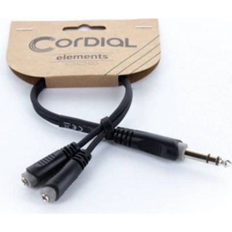 Cordial 14886 Jack Audio Adattatore a Y [1x Spina jack da 6.3 mm (stereo) - 2x Presa jack da 3.5 mm] 0.30 m Nero guaina (1/5)