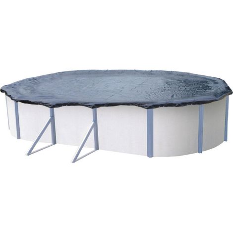 Housse d'hiver pour piscine rectangulaire – 6,1 × 3,7 m à 6,5 × 3,8 m – Étanche, renforcée avec coutures soudées, protection UV et anti-déchirure