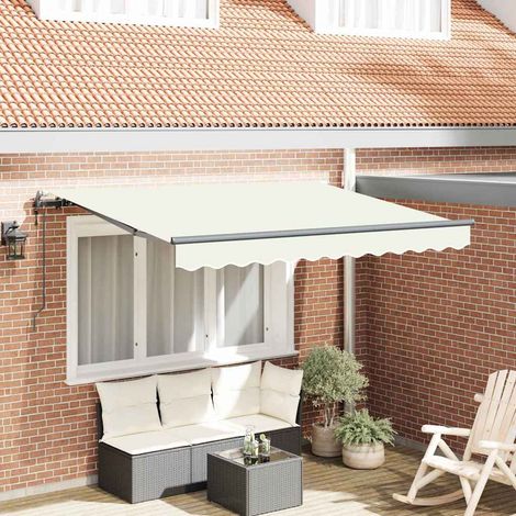 Toldo retráctil Crema 300 x 200 cm tela vidaXL (1/5)