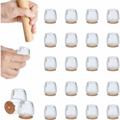 32 Pieces Chair Leg Protectors, Silicone Chair Caps, Chair Feet with Felt Pads, Silicone Chair Leg Protectors to Protect Floors from Scratches and Noise (1/5)