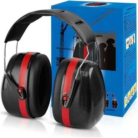 Casque Anti Bruit Pliable Réglable, Ultrixe, avec Une Atténuation de SNR 34dB, Protection auditive de travail, Confortable Adulte, Serre-tête Souple pour Milieu Bruyant ou Stressant-Rouge (1/4)