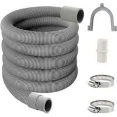 Tuyau de vidange 3m – Flexible en carton ondulé épais – Kit avec adaptateur et colliers inox – Drainage efficace sans fuite
