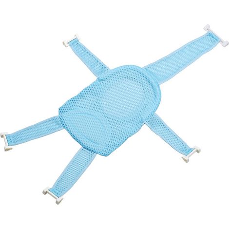 Coussin de bain bébé avec support maillé réglable, bleu, matelas doux pour baignoire enfant (1/5)