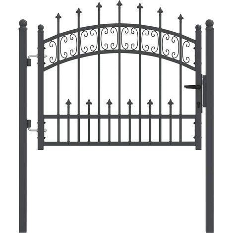 Portail de clôture avec pointe Gris 103 x 75 cm Acier CFW866787 (1/5)