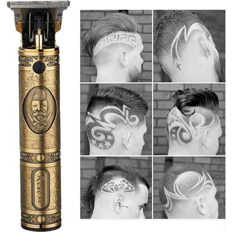Tondeuses à tête chauve Kit de toilettage électrique Pro Li Outliner Tondeuse à cheveux sans fil T-Blade-Avec huile de graissage (1/4)