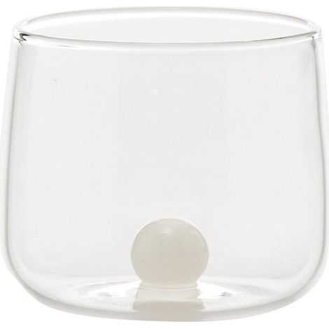 Bilia Tumbler Junior Coffret de 6 verres à liqueurs et amers en verre borosilicaté blanc avec sphère décorative, design raffiné et élégant