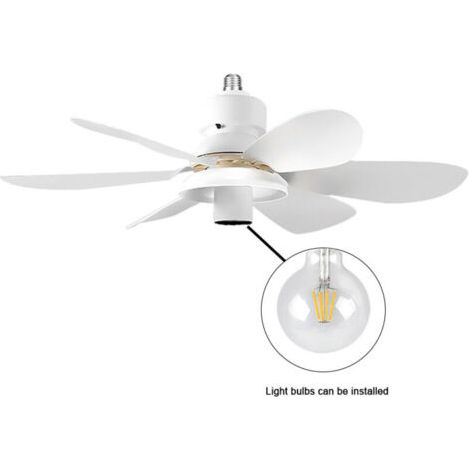 FENOPLASTICAUlisem Ventilateur Plafond Avec Lumiere Et Télécommande, Petit Plafonnier Silencieux 3 Vitesses (ampoule non incluse) (1/4)