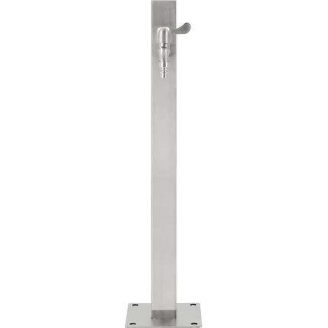 Maison Exclusive - Fontanella a Colonna in Acciaio Inossidabile Quadrata 65 cm (1/5)