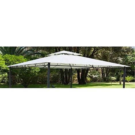 Top Telo di Copertura per Gazebo Ricambio 3x3mt Beige con Airvent aggancio spigo (1/6)