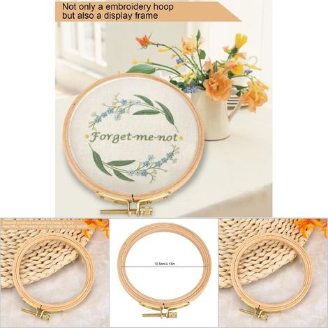 Cadre à Broderie Manuelle Cerceau Bois pour Artisanat DIY [Type de Cadre] + [Marque] + [10.5cm Diamètre Intérieur] + [Cercle Cadre Bois] (1/5)