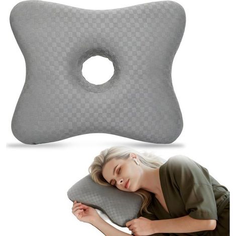 Oreiller Piercing,40x33Cm Oreiller Piercing Avec Trou,Oreiller Piercing Oreille,Oreillers De Piercing Latéraux Mit 10Cm Loch[CA205] (1/5)