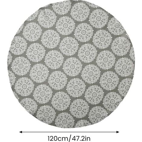 Runde Tischdecke, Durchmesser 120 cm, Leinen-Baumwoll-Tischdecke, waschbar, fleckenabweisend
