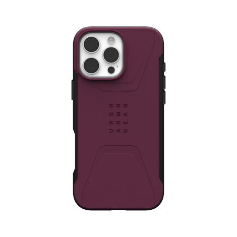 UAG Civilian MagSafe - Funda protectora compatible con MagSafe para iPhone 16 Pro Max (burdeos) (1/3)