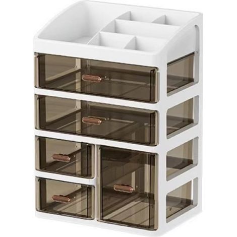 Organisateurs de bureau avec plusieurs compartiments de rangement sur le dessus et tiroir transparent pour une organisation efficace de la maison (1/5)